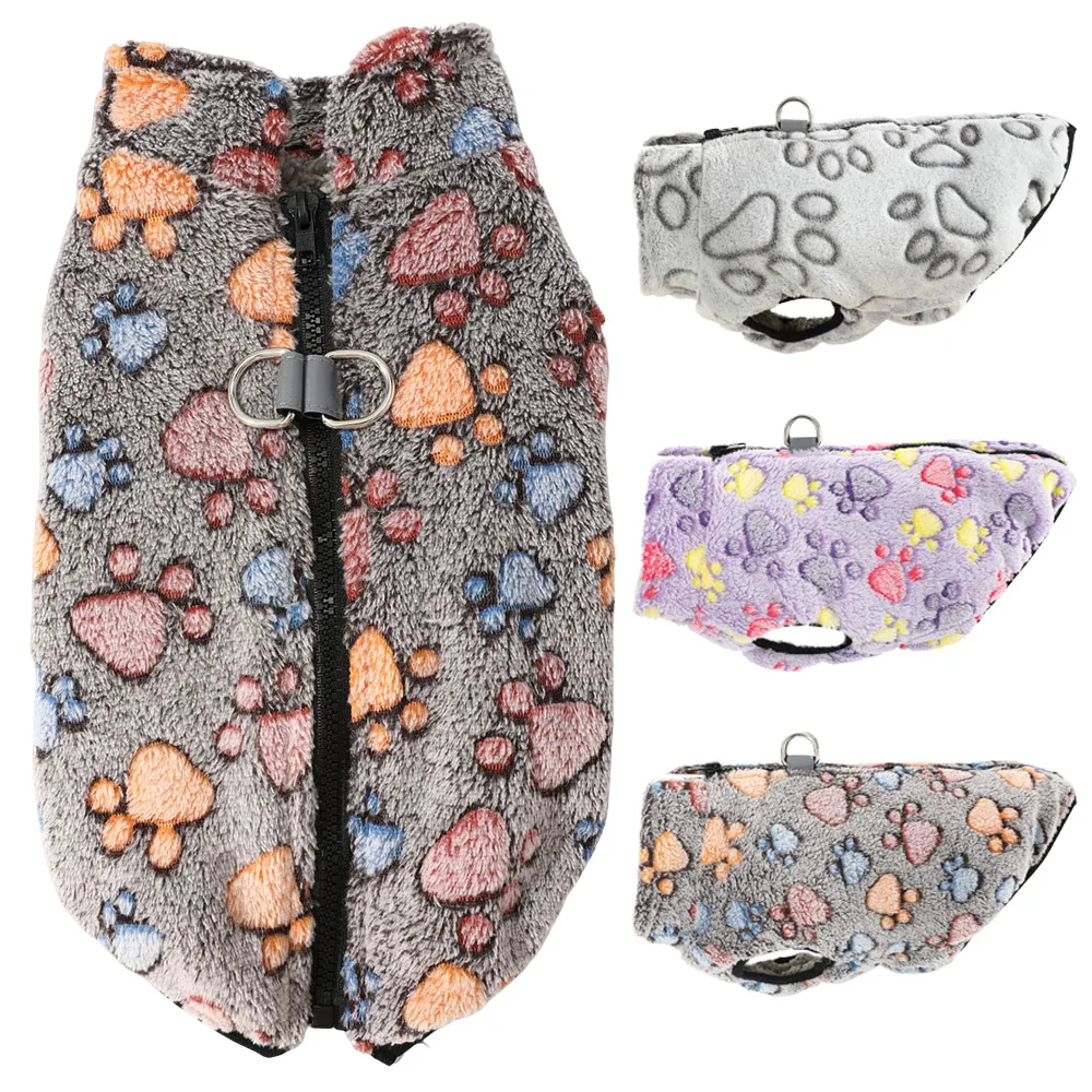 

Светоотражающая куртка для собак, пальто для маленьких и средних собак, кошек, зимняя мягкая флисовая одежда, одежда со следами щенков, одежда для йоркшира