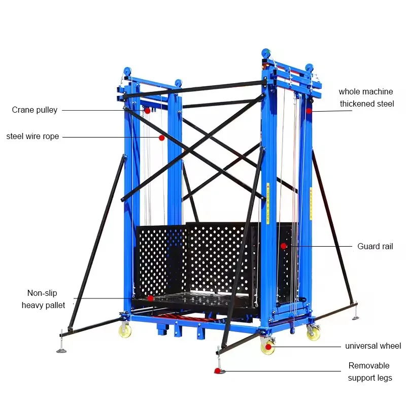 Opvouwbare heftafel met laag profiel, 500 kg laadvermogen, compact ontwerp, werkplaats, magazijnapparatuur met veiligheidsrail
