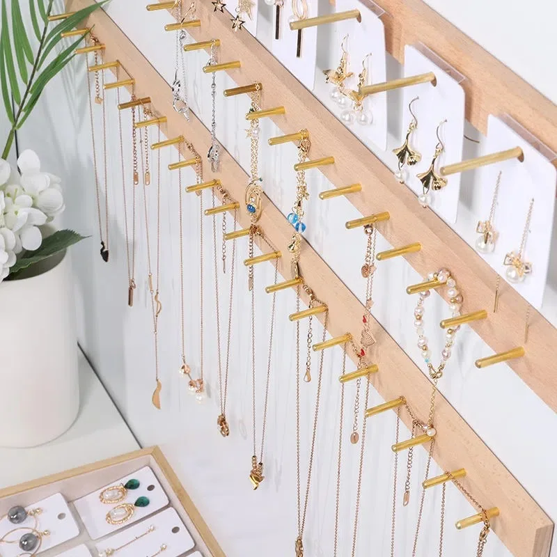 

Wooden Necklace Jewelry Wall Hanging Storage Rack Store Wall Hats Glasses Accessories Household Keys Dedicated Display Rack