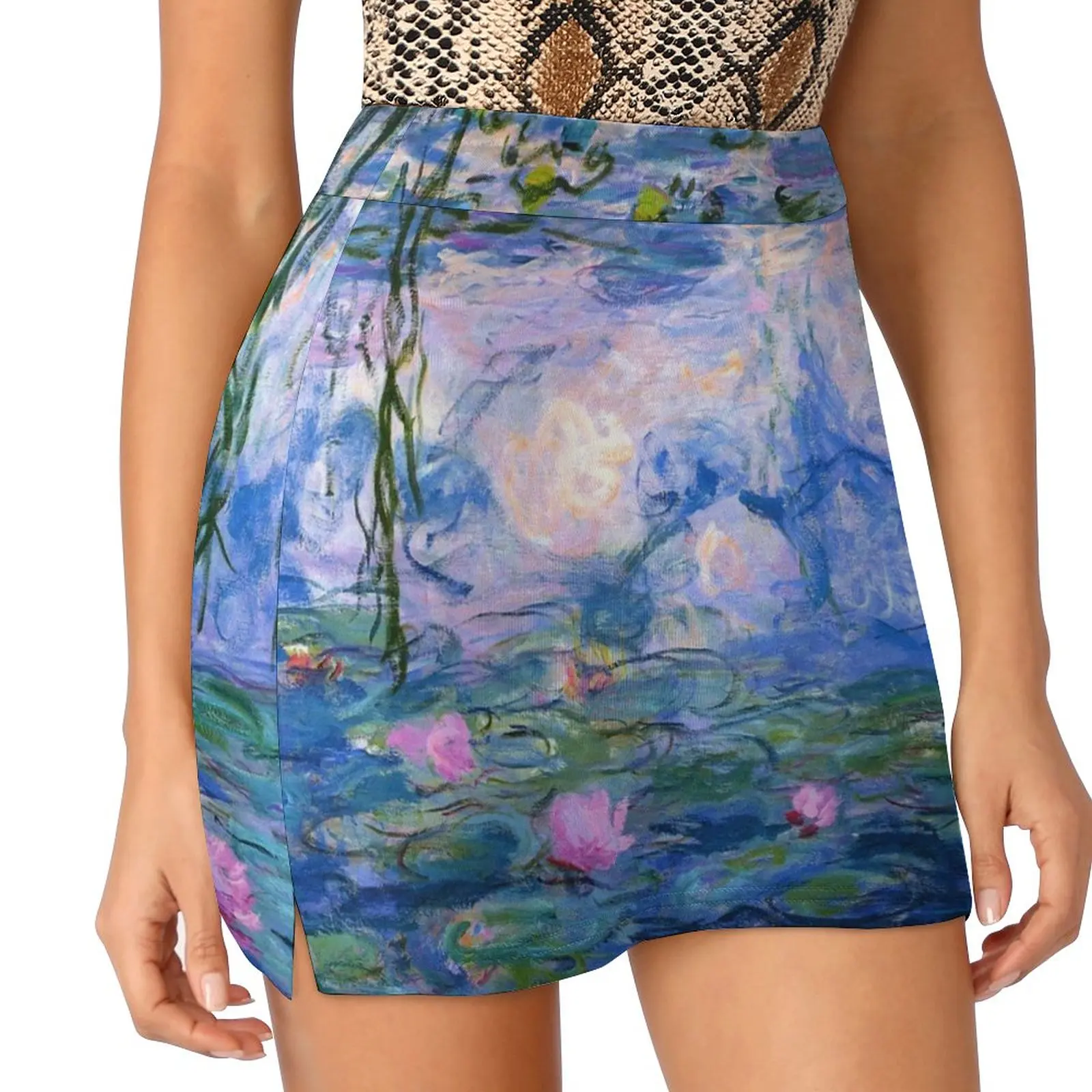 Water Lilies Monet Light Proof Trouser Skirt Woman skirts kawaii skirt