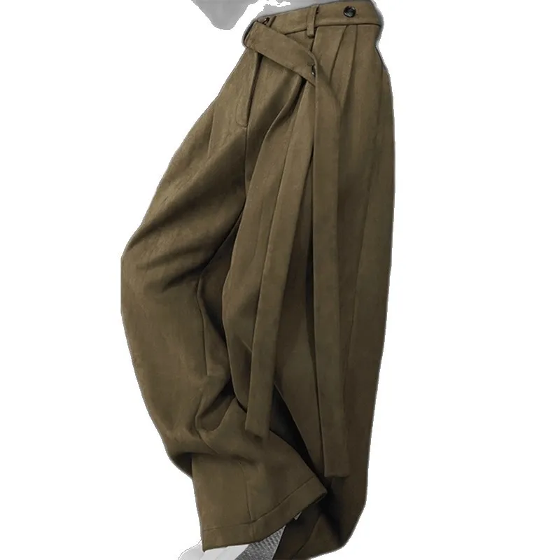 Picture 6: Flowing Pants For Men Spring And Autumn Draped Handsome High-End Feel Scimitar Sweatpants Design Sense Wide-Leg Straight-Leg