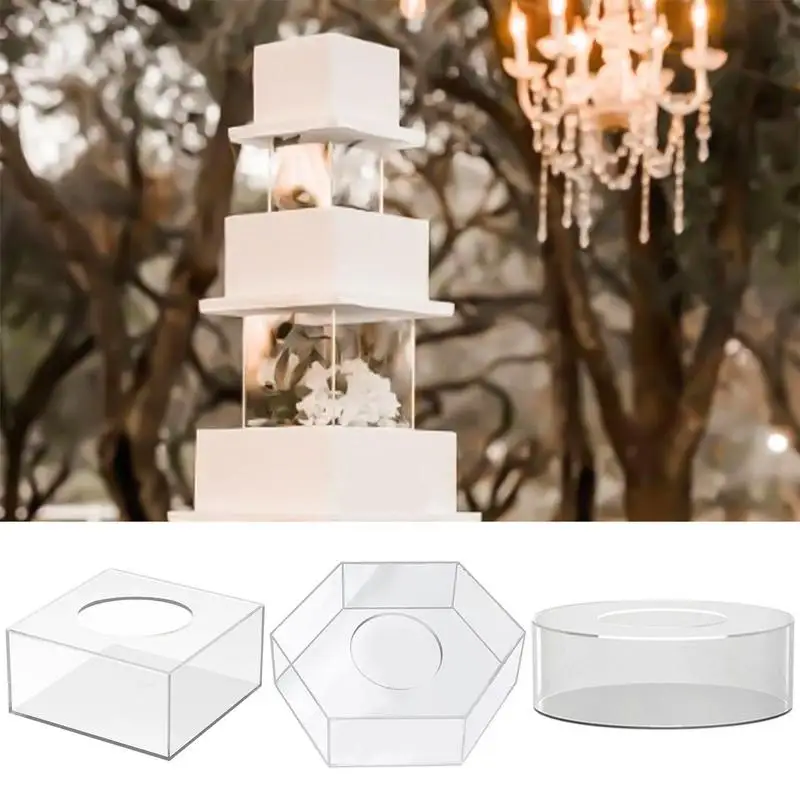 

Acrylic Cake Display Board Base Clear Cake Stand Tools Cake Dessert Display Plate Serving Tray For Wedding Birthday Christmas