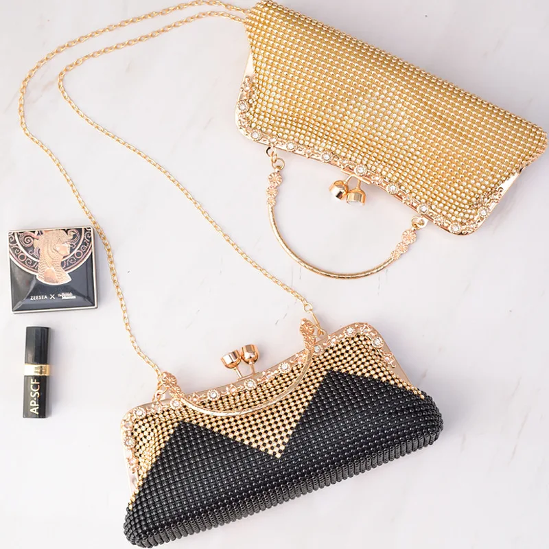 

Women Evening Clutch Bag Diamond Clutch Female Silver Day Clutch Wedding Purse Party Banquet Black/Gold Bolsas Mujer 2022