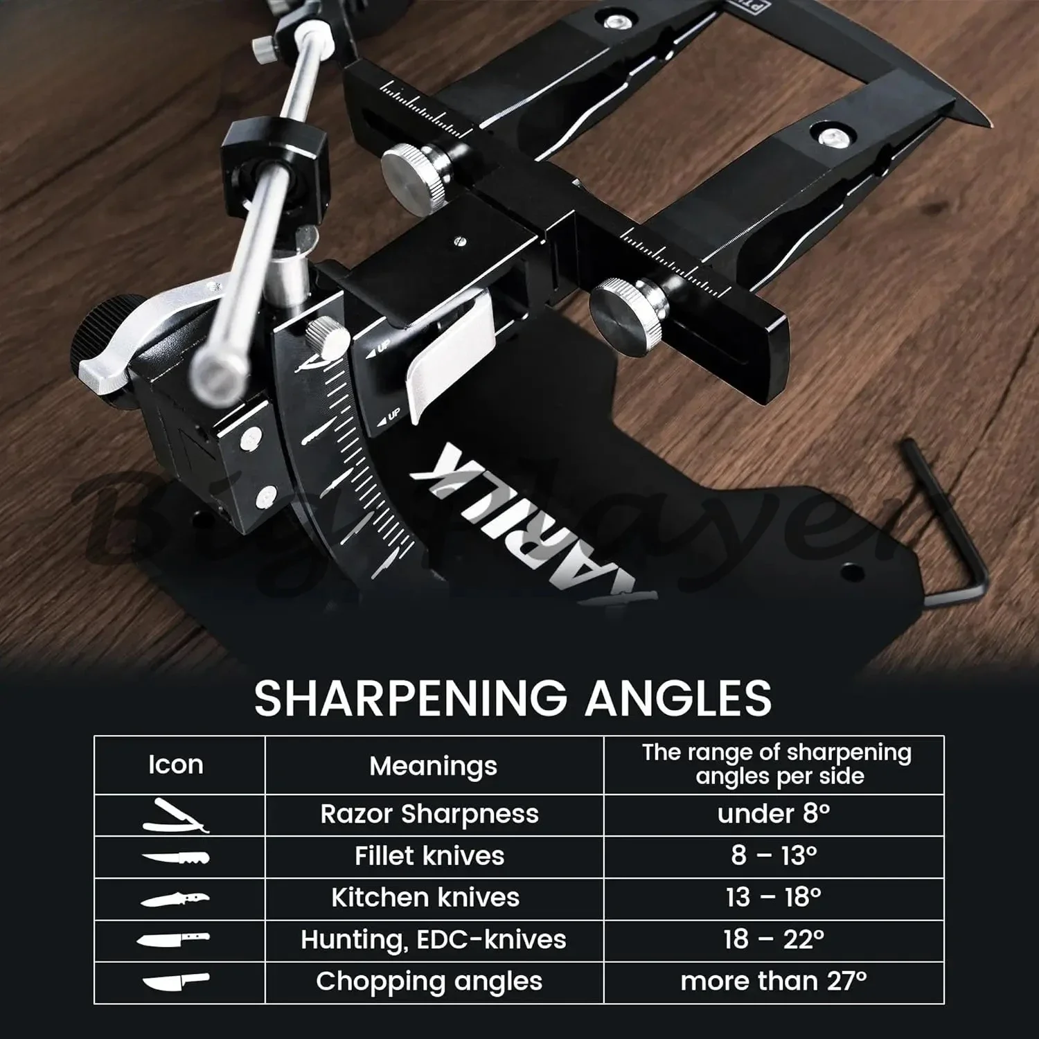 XARILK Afilador de cuchillos profesional de aluminio, sistema de afilado de cuchillos guiado GEN3, kit de afilado de cuchillos con 3 placas de diamante