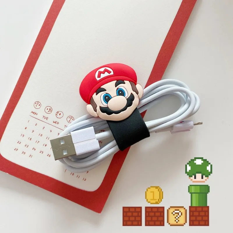 Gioco Super Marios avvolgicavo avvolgicavo multifunzione Cable Organizer Protector segnalibro auricolare linea dati regali carini