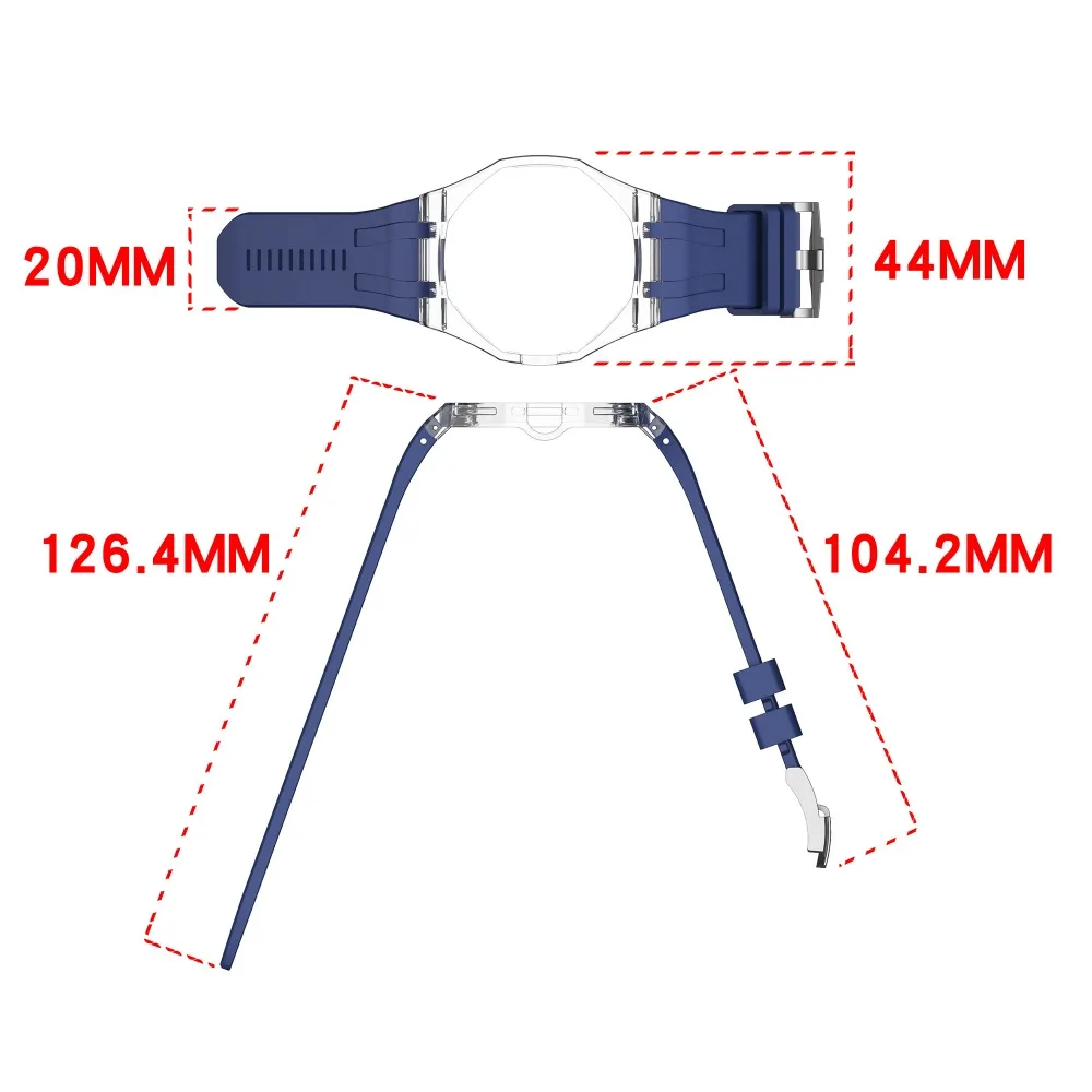 Transparent Case+Liquid Silicone Strap for Swatch X AP Royal Pop Watch Luxury Comfortable Modification Band for Royal Pop Correa
