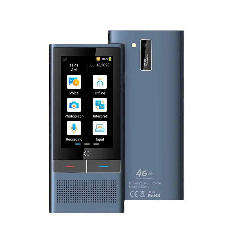 

Z6 Intelligent Voice Translation Machine 2.8-inch LCD Display 4G Accurate Offline Translation Ukrainian Hebrew English Arabic