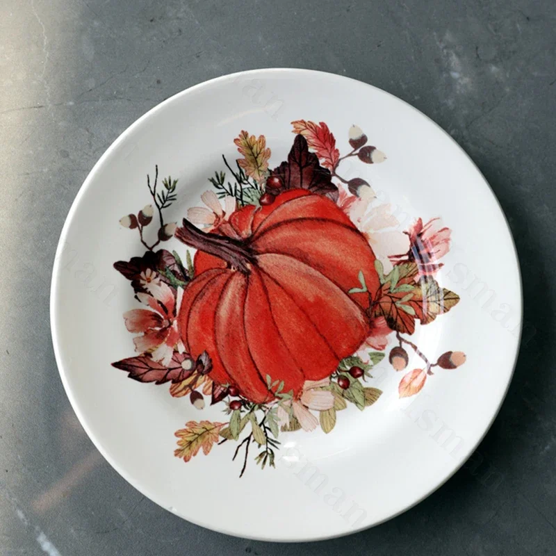 American Style Ceramic Dinner Plate Creative Pumpkin Series Dining Room Christmas Dinner Dishes Plate Western Food Steak Plates