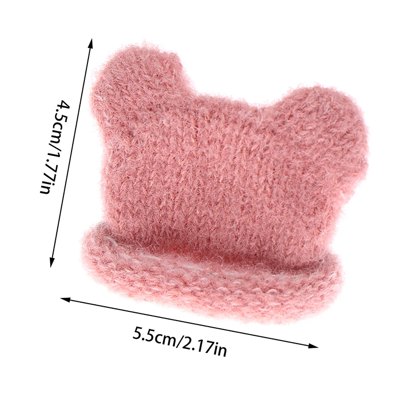 1/12 Doll Mini Colorful Knitted Hat Simulation Handmade Hats Toys Doll Dress Up Accessories For Kids Pretend Play Toy