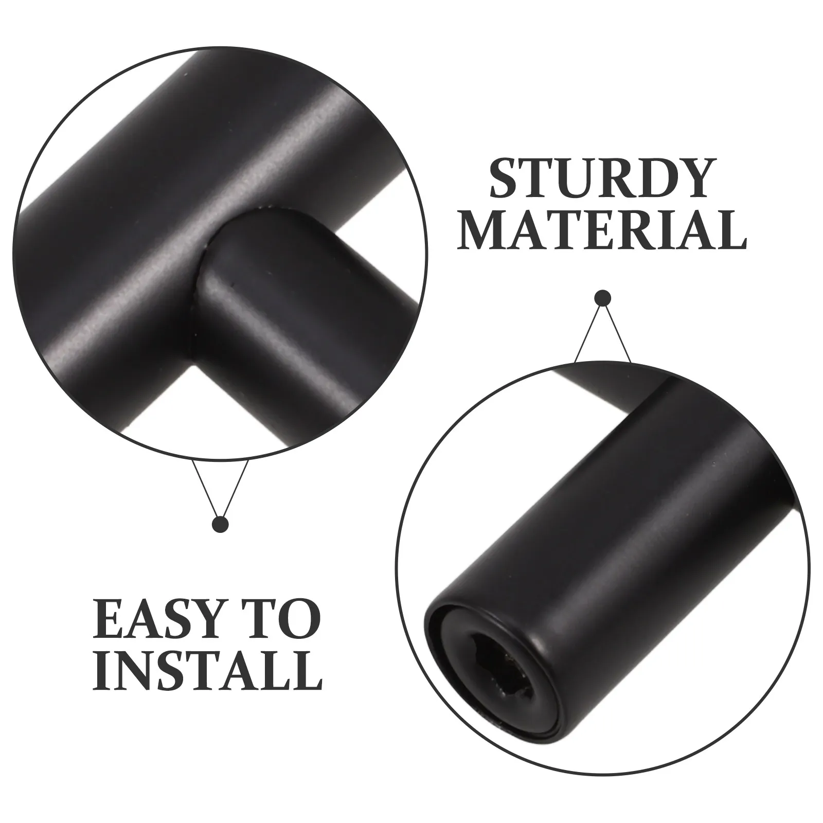 10Pcs Cabinet Handles Matte Black Hollow Stainless Steel Kitchen Bathroom Drawer Pulls Black Closet Door Knobs Modern Style