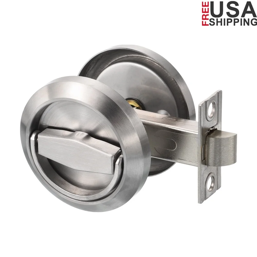 

Round Recessed Invisible Cup Handle Door Lock Pulls Latch Knob 304 Stainless Steel Durable Easy Install Double Sided Design Home
