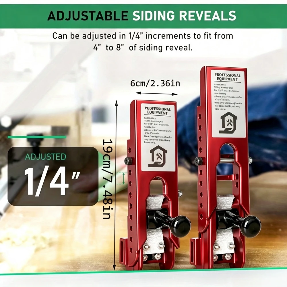 2Pcs 5/16 inch Siding Installation Tools,Siding Mounting Kit with Adjustable Reveals,Lap Siding Gauge Made of Polycarbonate Body