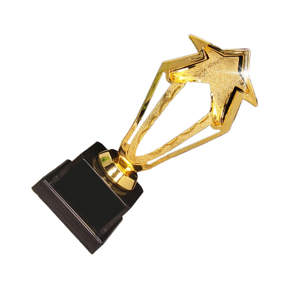 Ouro 275cm oco para fora estrela design prêmio troféu plástico recompensa prêmios decoração competição presente prêmios troféu com base para cerem