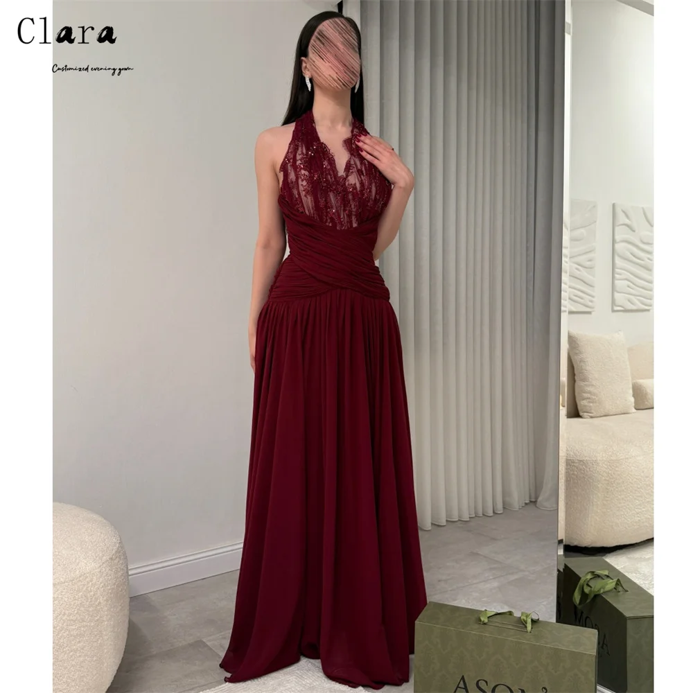 

Clara Custom Red Lace 3D Flowers Sleeveless Custom Dress Dresses 2025 Woman Luxury Evening Dress Formal & Evening Gowns Women's