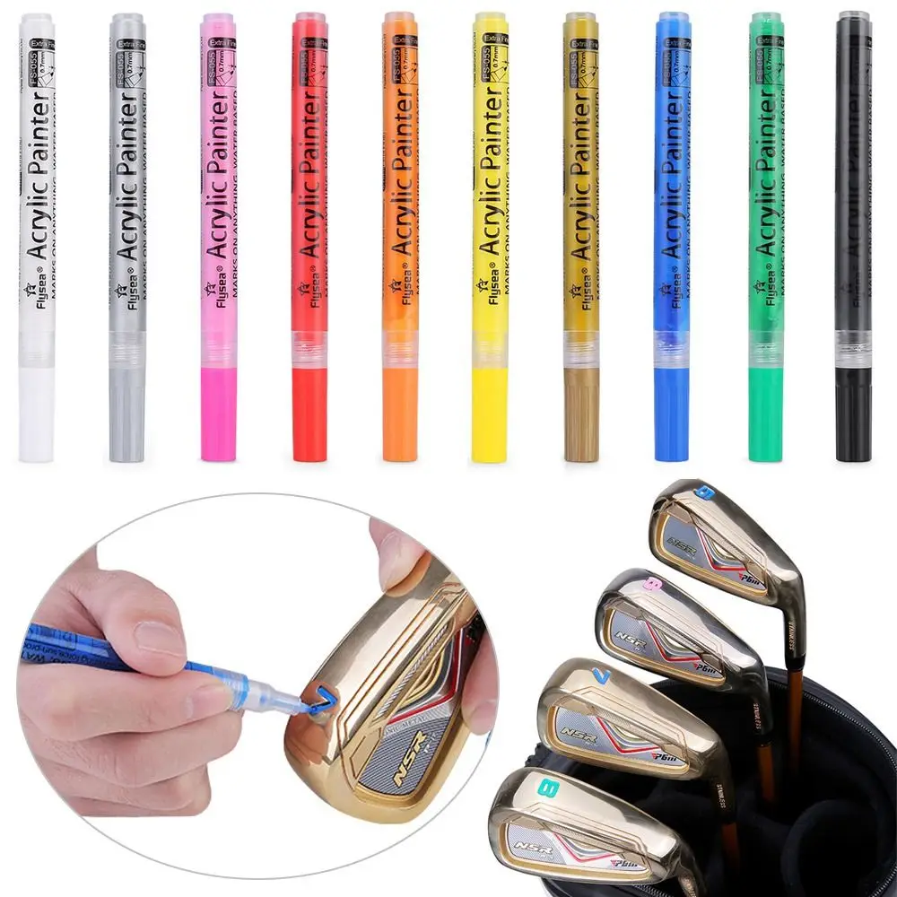 Multicolor Golf Accesoires Covering Power Golf Club Pen Acrylic Painter Ink Pen Color Changing Pen