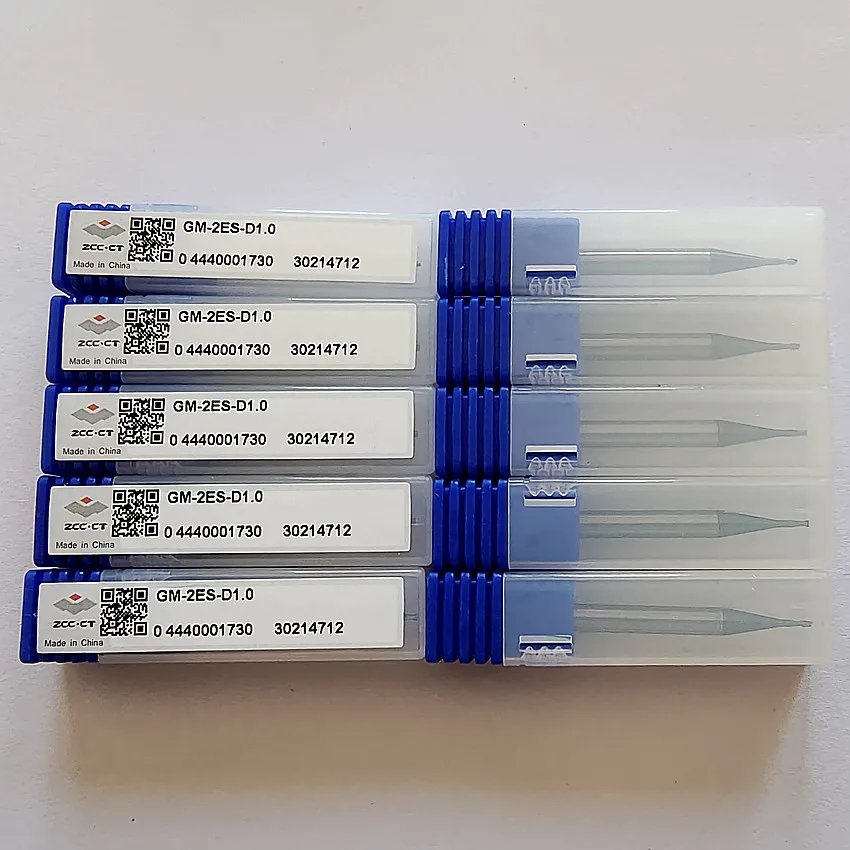 GM-2ES-D1.0 ZCC.CT GM-2ES mango recto de dos cuchillas, de diámetro pequeño cortador de extremo plano, diámetro 1,0X2,0x50, 2T, 2 flautas