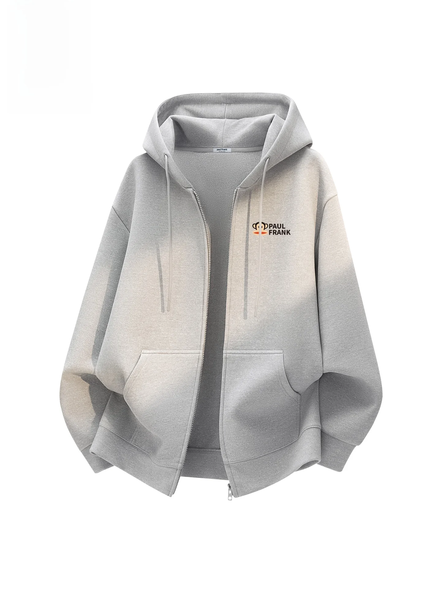 

Loose Fit Hoodie Men's Casual Long Sve Zipper Design Cotton Polyester Blend Autumn Spring ex Monkey Print