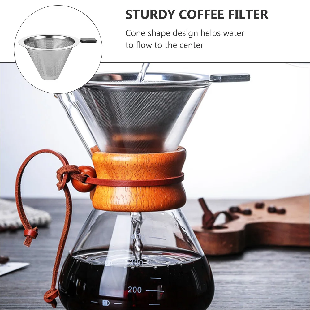 

Stainless Filter Fine Mesh Sifter Reusable Residue Rust Proof Sturdy Cone Shape Easy Clean Kitchen Bar Accessories