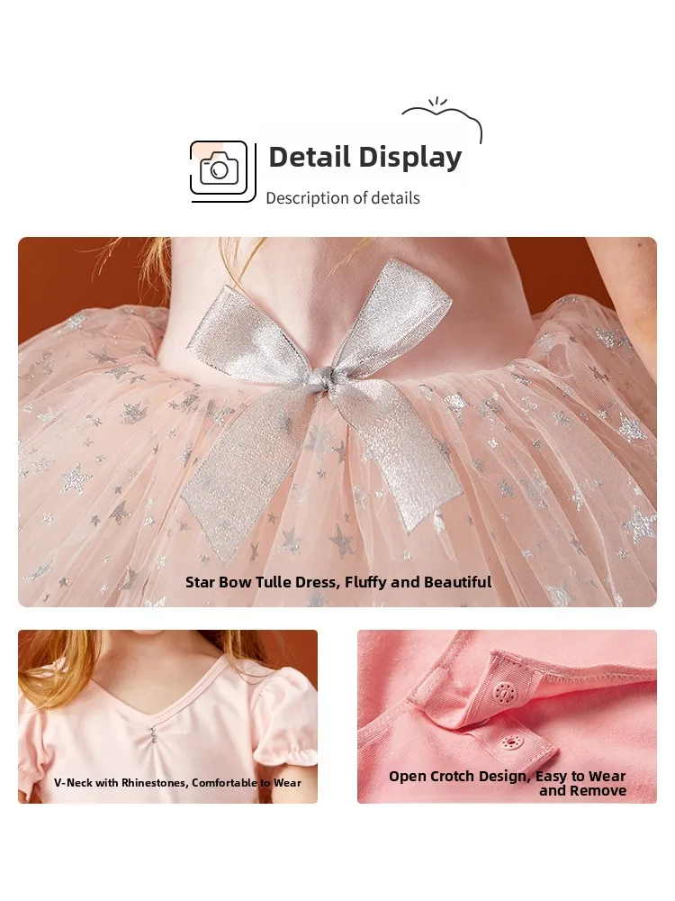 

Ballet Dance Skirt Children's Dance Suit Ort Sve Overall Practice Suit Toddler Girls Spring Summer Gymnastics Clothing