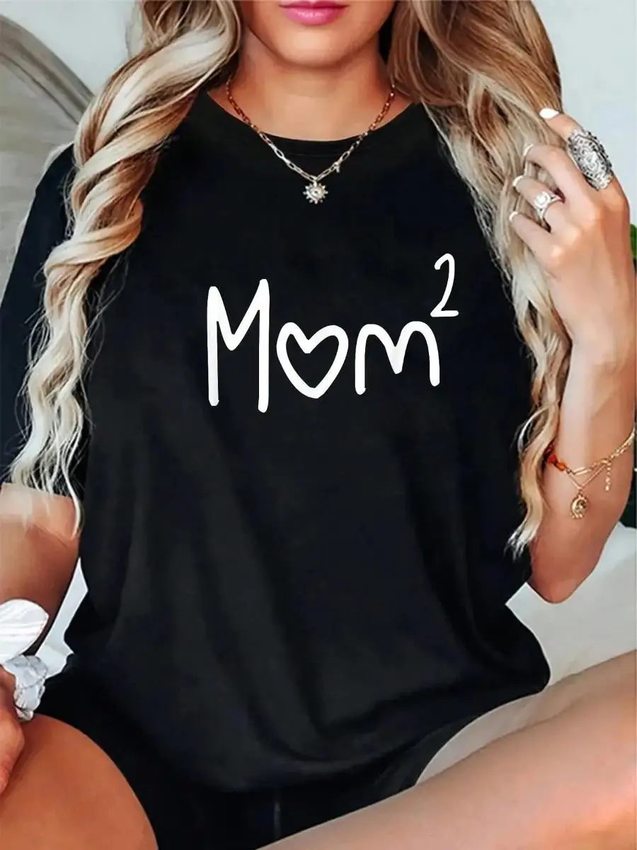 100_ Cotton Mom Of Two Mother Day Shirt Mom 2 Squared Mommy Shirt T-Shirt