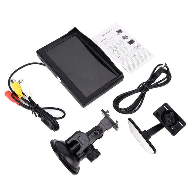 High Resolution 5 Inch TFT LCD Car Color HD Sucker Monitor Reverse Camera Car Security Monitor For Reverse Backup Parking Camera