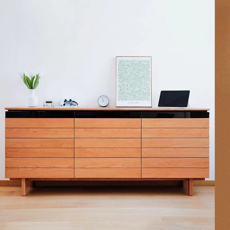 

Customizable cherry wood nine chest cabinet solid wood TV cabinet Nordic bedroom side cabinet