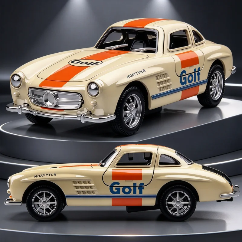 1/36 retro alloy classic sports car model, metal body, rubber tires, display and decoration. view 3