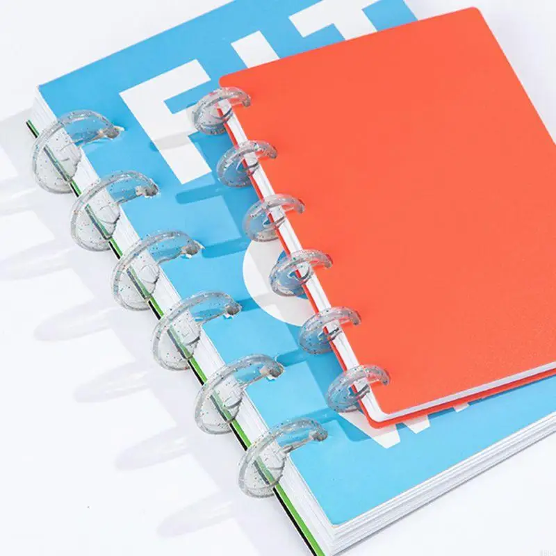 W89c 20pcs блеск блеска сердечные кольца кольца грибная отверстие свободное листье. Переплет пластиковая штука для раскуска DIS