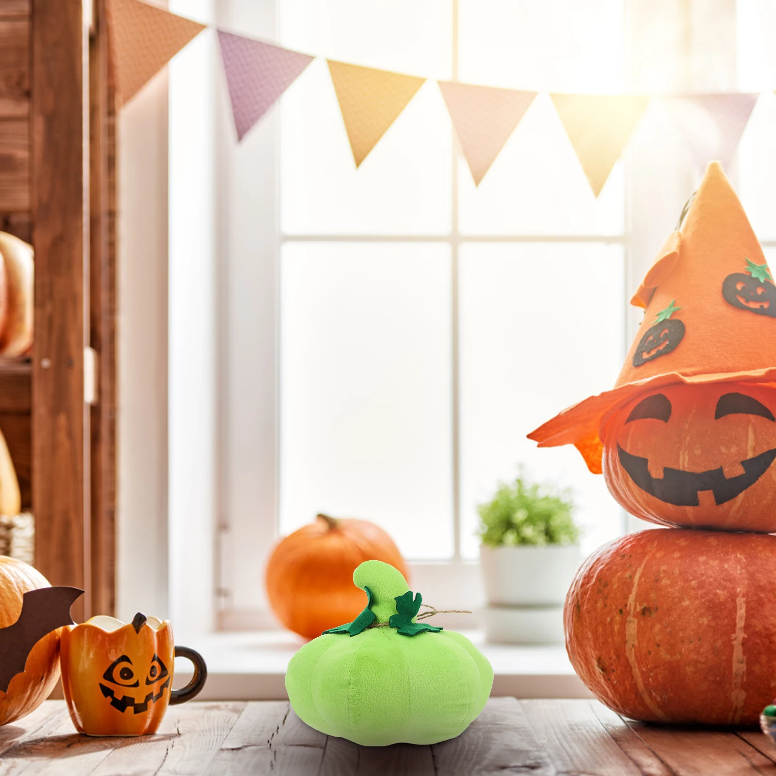 

Pumpkin Decorative Fabric Halloween Ornaments for Table Party Decorations Indoor Pumpkins Artificial Fall Home