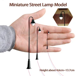 4.6-13.7cm Miniature Street Lamp Model 12V Led Lights  HO Train Railway Building Scene Layout Material Diorama Kits 3Pcs