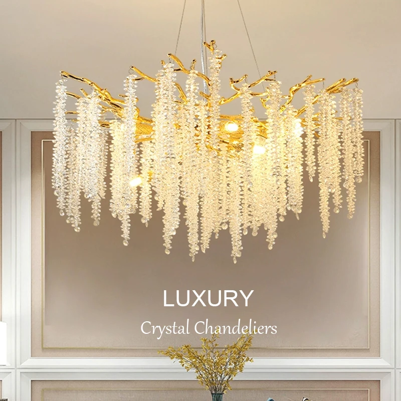 lustre de teto de cristal luxuoso moderno sala de jantar quarto luminaria pendente de cristal decoracao de casa luminaria suspensa 01