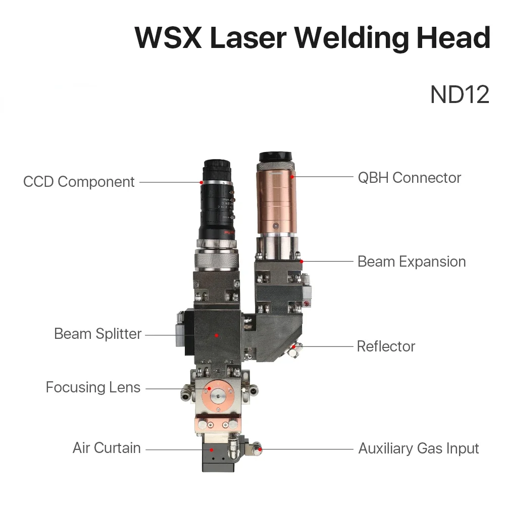 WSX 1KW ND12 Laser Welding Head Max Laser Power 1000W With QBH Conneator for Fiber Laser Welding Machine