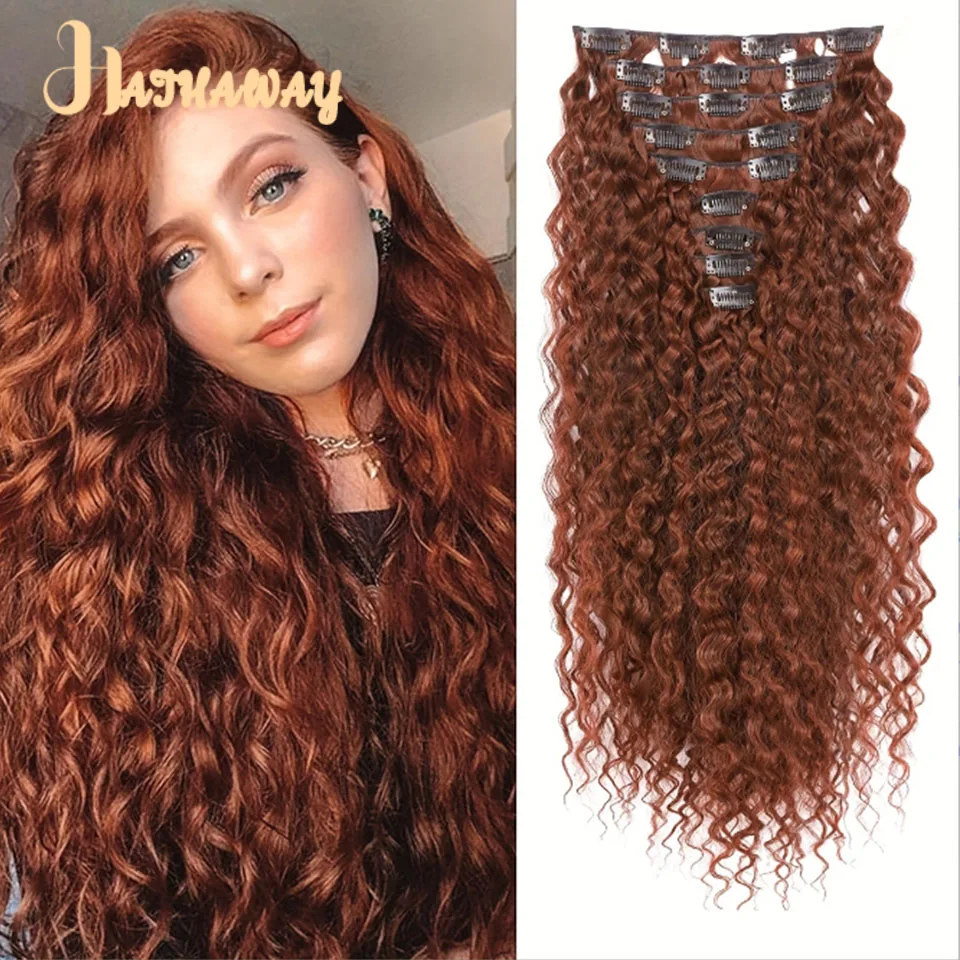 20 Inch Long Curly Hair Wig Piece Wig Synthetic 16 Card Curly Hair Piece Black Brown Natural Fluffy Female Wig Piece Daily Wear