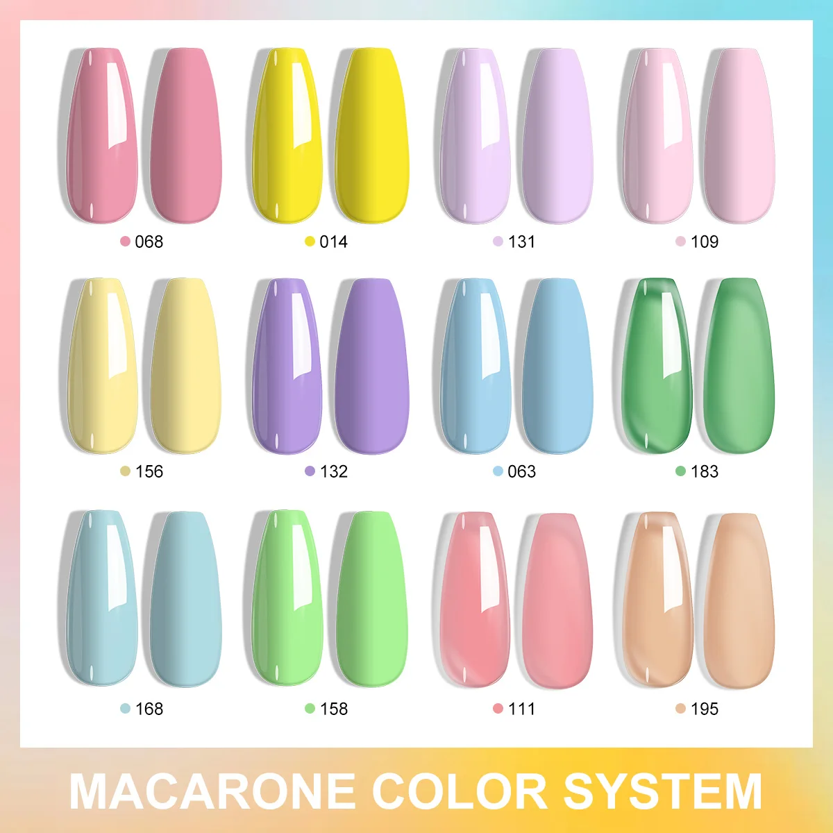 Gel Nagellak Set 12 STKS Macaron Kleuren serie 8 ML Glitter Art Nail Gel Kit voor Beginner Manicure Art Salon/Thuis Cadeau voor Vrouwen