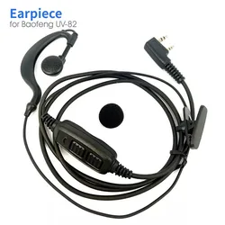 Dual PTT 2 Pin PTT MIC Earpiece Headset for BaoFeng Walkie Talkie UV-82 UV-82HP UV-82X UV-82C UV-82L UV-8D GT-5 V2+ Radio