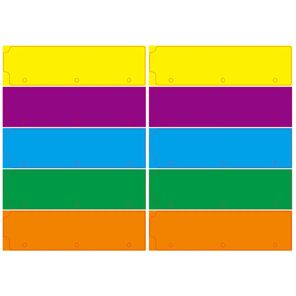

10pcs Colored Binder Dividers ABS Material Bookmarks for Notebook Pages Separators with Tabs Classification Tabs