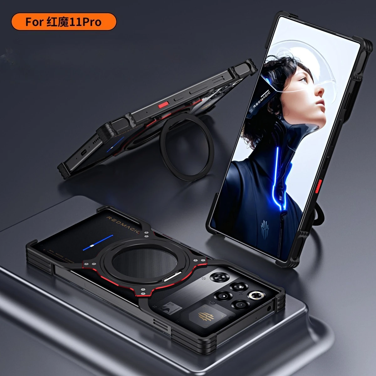 Etui do ZTE Nubia Red Magic 11 Pro z aluminiową ramką, magnetycznym uchwytem Magsafe i tylną obudową do RedMagic 11 Pro Plus Funda — zdjęcie produktu 3