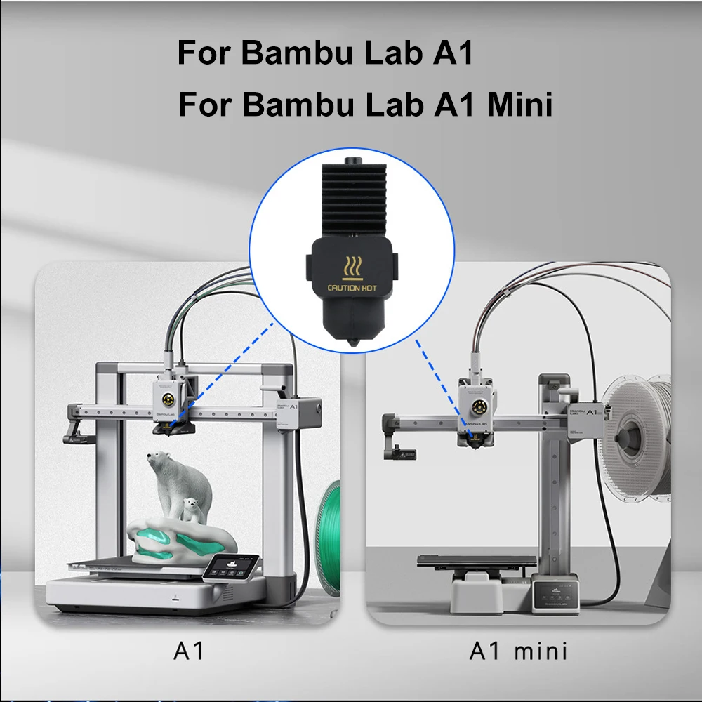 Mini Kit de Hotend A1, boquilla de acero duro, accesorios de impresora 3D para laboratorio de bambú A1 Mini Hotend, 0,4mm