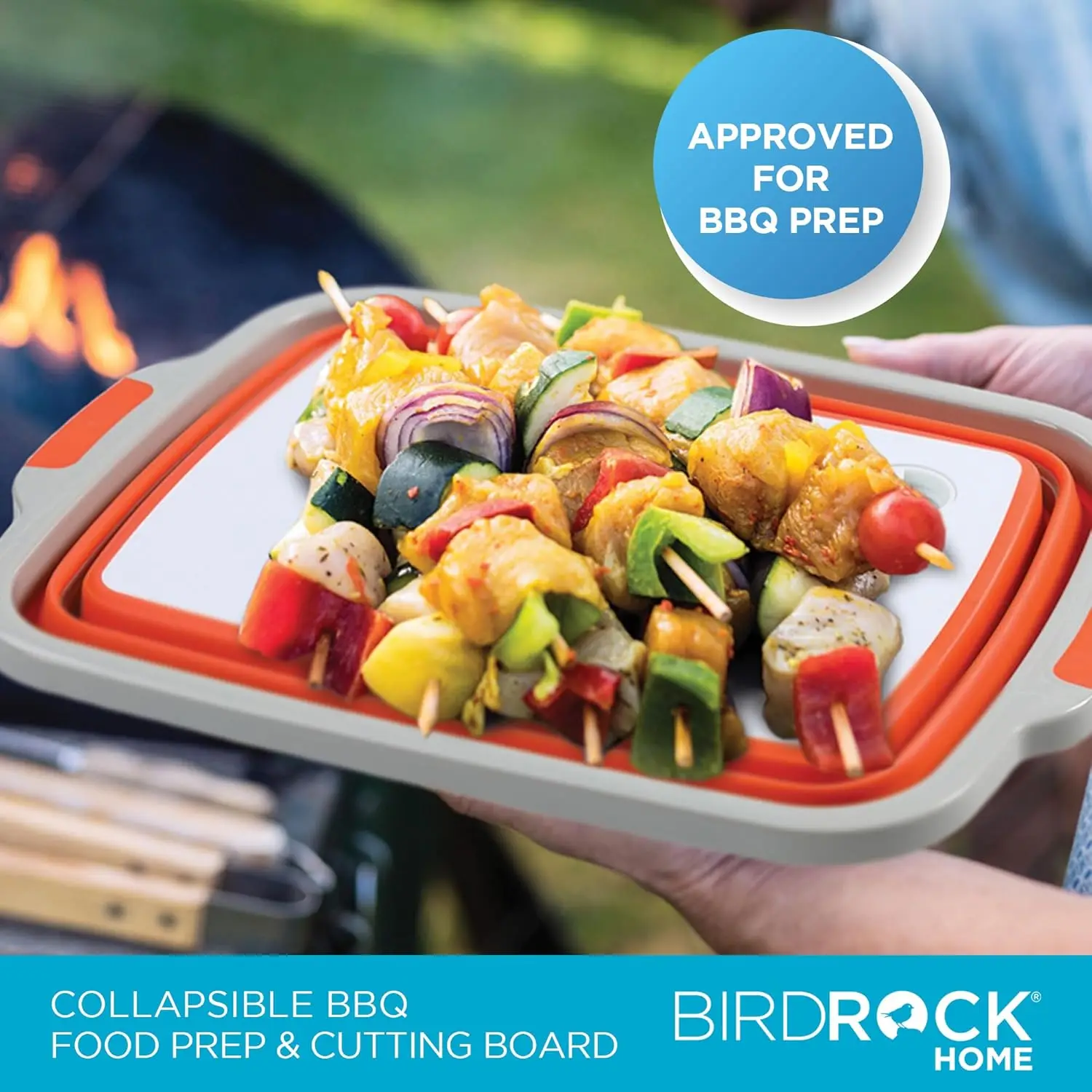 لوح تقطيع وإعداد الطعام القابل للطي وحوض شواء مع مصفاة وغطاء سلة غسيل خضروات المطبخ متعددة الوظائف #4