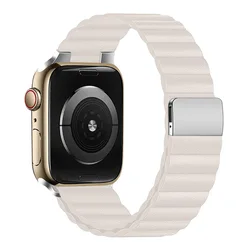 Opaska magnetyczna na pasek do zegarka z jabłkami 44mm 40mm 45mm 41mm iwatch opaska 3 5 4 6 SE skórzana bransoletka correa Apple watch seria 7 opaska