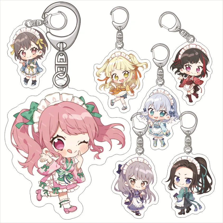 Anime Fans BanG Dream! Girl Band Party Acrylic keychain Poppin Party acrylic pendant Buckle for bag Car key case