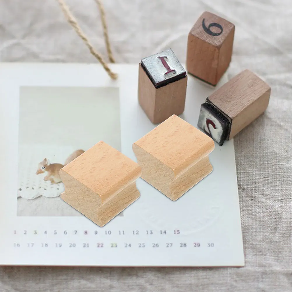 

20pcs Wooden Blank Groove Carving Stamps Durable Reusable Portable For Diy Crafts Scrapbooking Sealing Seal Keychain
