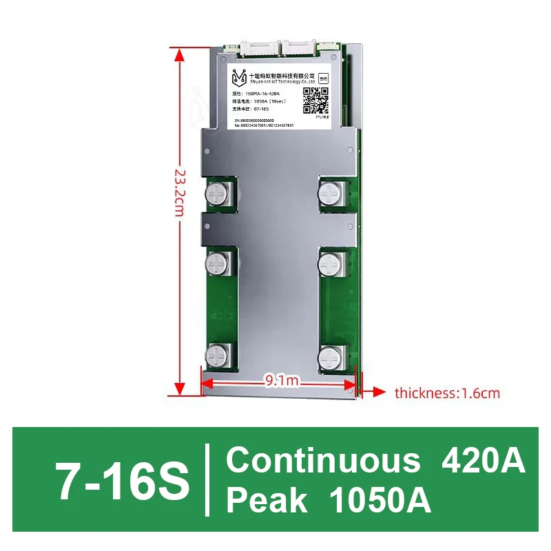 SMART BMS 400A 420A HighCurrent 4-30S BMS voor Lifepo4 Li-ion batterij met BT UART voor golfkar EV en industriële energieopslag