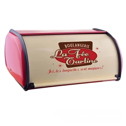 1Pc Vintage Bread Box Storage Bin Rollup Top Small Powder Coated Bread Iron Snack Boxes for Kitchen Home Decor