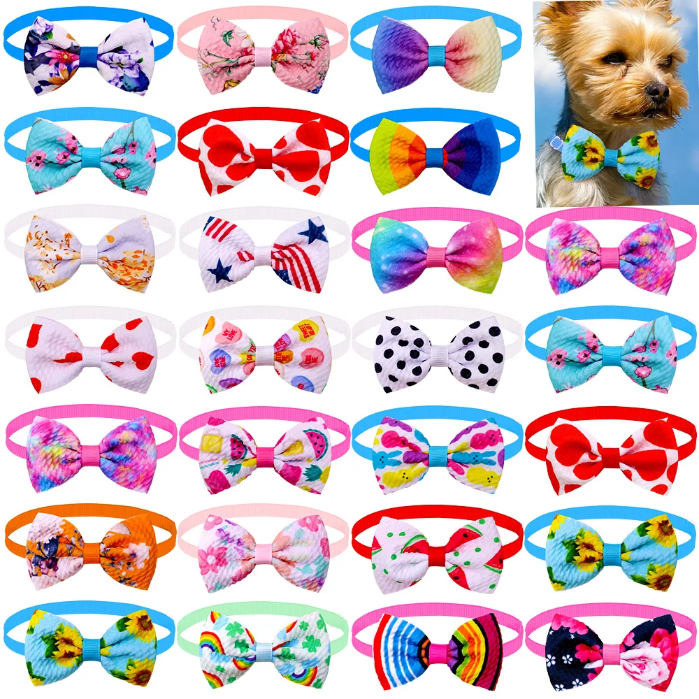 New 60pcs Fruit Style Pet Supplies Small Dog Bow Tie Bright Dog Accessories Fashion Cute Pet Dog Cat Bowties Dogs Supplies