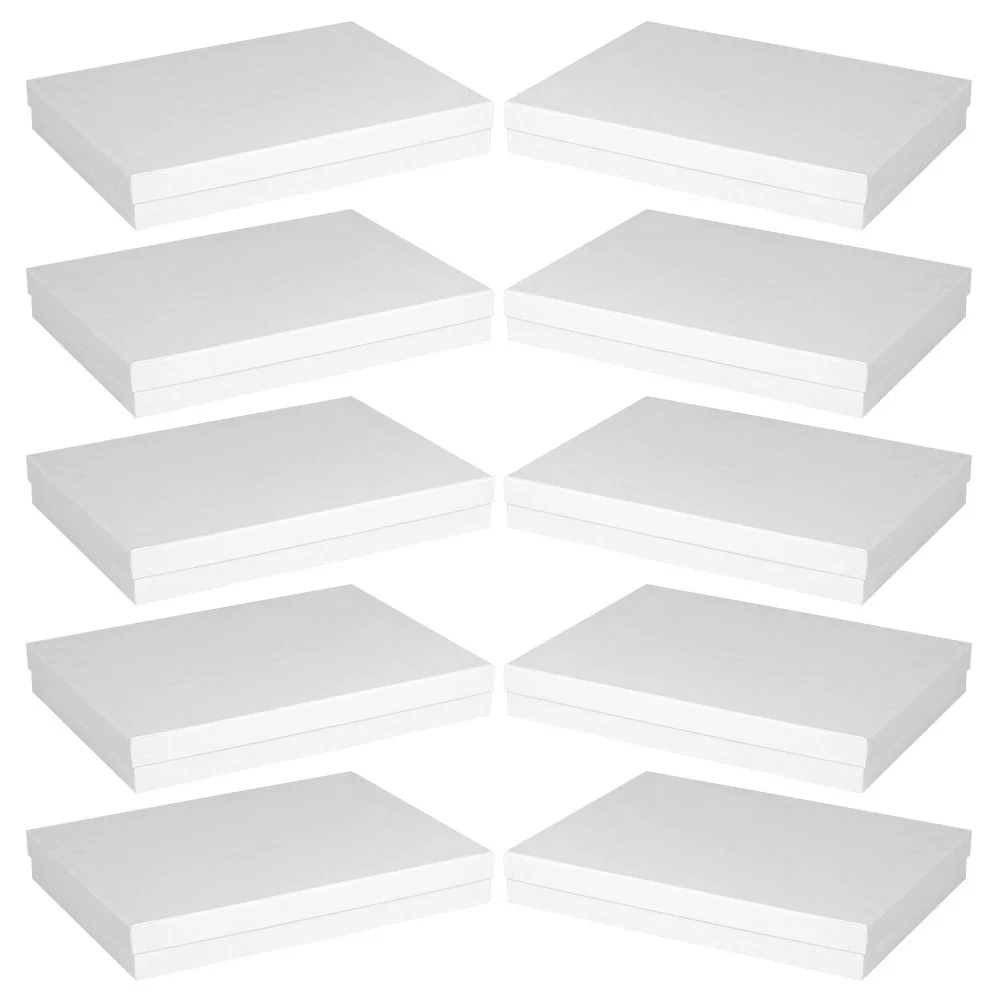 

10pcs With Lids Large White Box Set For Clothing Wrapping Robe Gift Boxes Bulk Present Box Storage Reusable Extra Large Gift