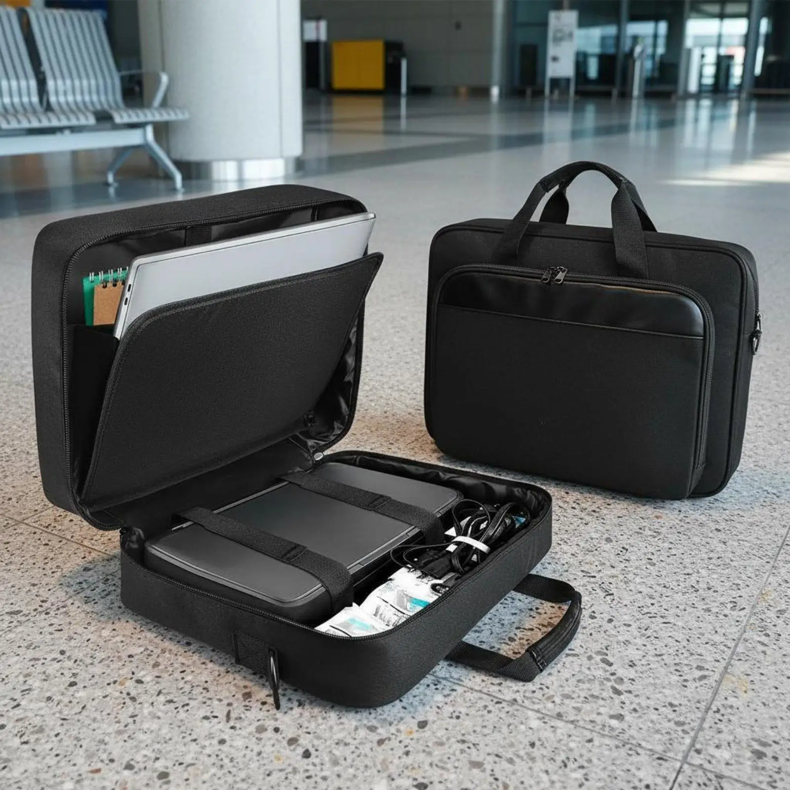 Printer Storage Case Multi Pocket Laptop Accessory Bag Impact Resistant Nylon Protective Pouch for Office Travel