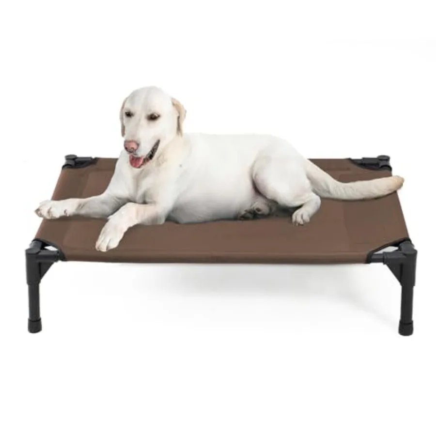 

Elevated Dog Bed for Dogs Raised Dog Cot Fits Up to 120 LBs Heavy Duty Pet Cots with Durable Supportive Teslin Recyclable Washa