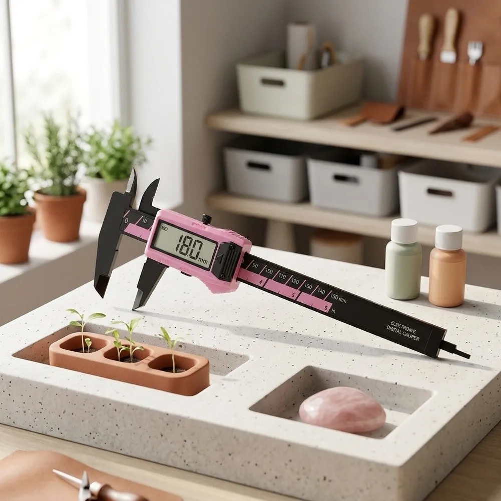 For Workshop Use Plastic Vernier Caliper Metric Inch Ruler Power Saving Function 0.1mm Resolution Dual Unit Conversion