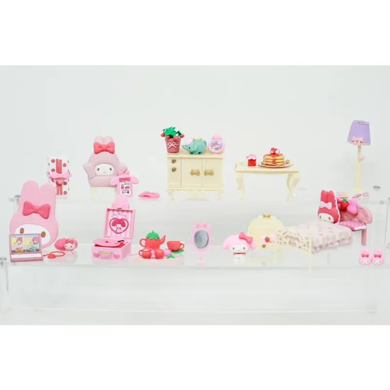 

Sanrio Kuromi Gothic Room Purple Miniature Scene Blind box Toys AnimeFigure Doll Gifts Toys Collect Ornaments